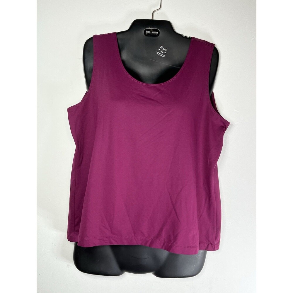 Chico's Tank Top Womens Size L 2 Purple Scoop Neck Sleeveless Stretch